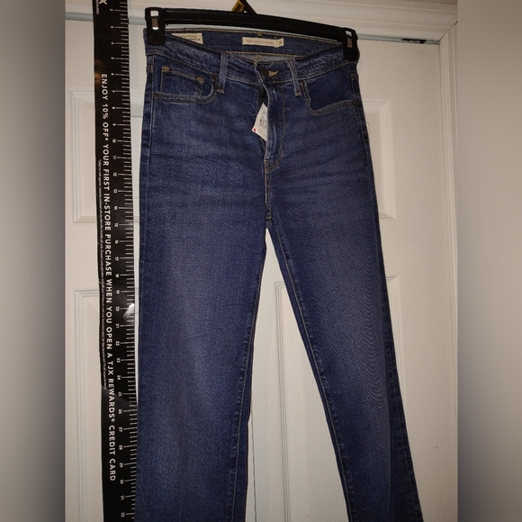 Levi's Blue Slim Straight Women's Red Tab High Waisted Jeans - Picture 8 of 16